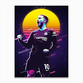 Eden Hazard Style Retro Canvas Print