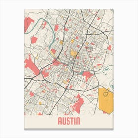 Austin Map Poster Canvas Print