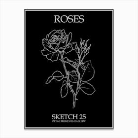 Roses Sketch 25 Poster Inverted Canvas Print