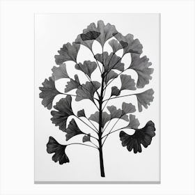 Ginkgo Tree Simple Geometric Nature Stencil 4 Canvas Print