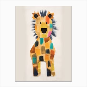 Lion Kids Patchwork Painting Canvas Print