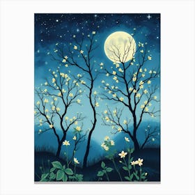 Moonlight In The Trees Canvas Print