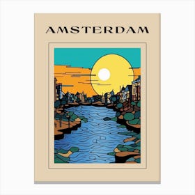 Minimal Design Style Of Amsterdam, Netherlands 2 Poster Canvas Print