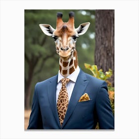 Giraffe In A Suit (4) 1 Canvas Print