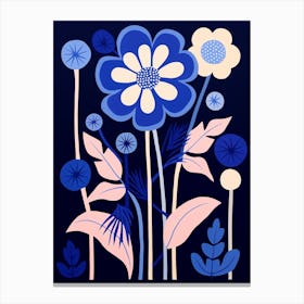Blue Flower Illustration Everlasting Flower 2 Canvas Print