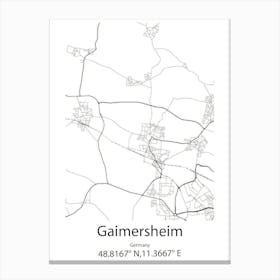 Gaimersheim,Germany Minimalist Map Canvas Print