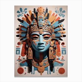 Aztec Head Canvas Print