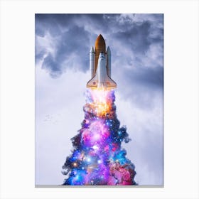 Spaceship Multicolored Smoke Canvas Print