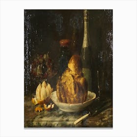 Table With Bread And Wine Canvas Print