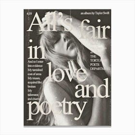 All's Fair In Love And Poetry Taylor Swift Canvas Print