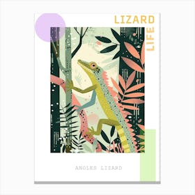 Anoles Lizard Abstract Modern Illustration 2 Poster Canvas Print