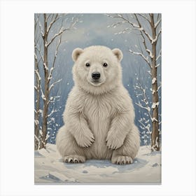 Polar Bear Cub Canvas Print