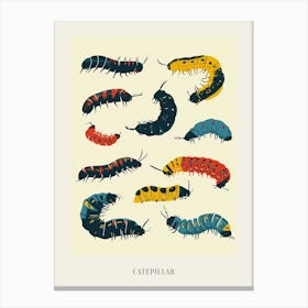 Colourful Insect Illustration Catepillar 11 Poster Canvas Print