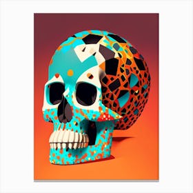 Skull With Terrazzo Patterns 2 Pop Art Canvas Print