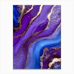 Purple And Gold Abstract Painting Canvas Print