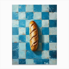 Baguette Blue Checkerboard 1 Canvas Print