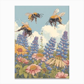 Mason Bee Storybook Illustrations 1 Canvas Print