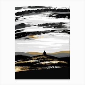 Meditating Man On A Hill Canvas Print