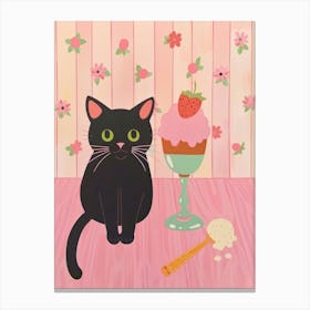 Cat And Ice Cream 2 Canvas Print