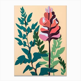 Cut Out Style Flower Art Aconitum 2 Canvas Print