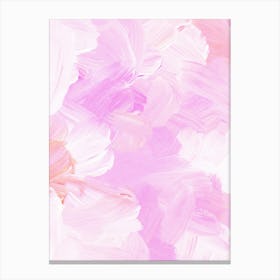 Pink And White Brush Strokes Canvas Print