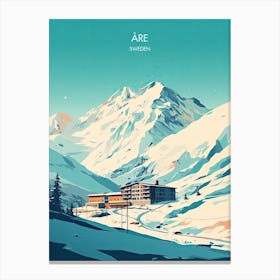 Poster Of Are   Sweden, Ski Resort Illustration 2 Canvas Print