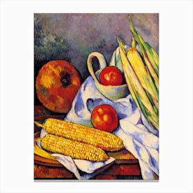 Corn 2 Cezanne Style vegetable Canvas Print