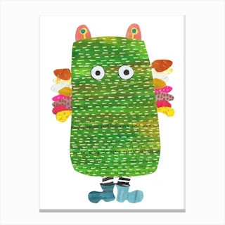 Green Monster That Is Actually Very Cute Canvas Print