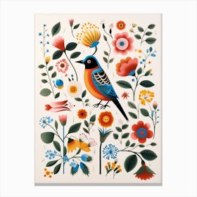 Scandinavian Bird Illustration Robin 3 Canvas Print