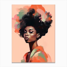 Hair Appreciation Pastel Portrait 4 Canvas Print