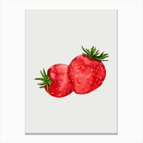 Strawberry Watercolor Painting Canvas Print