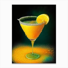 Mango Margarita Pointillism Cocktail Poster Canvas Print