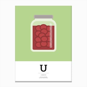 The Food Alphabet – U Canvas Print