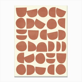 Mid Century Modern Abstract Pattern Redwood Canvas Print