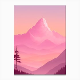 Misty Mountains Vertical Background In Pink Tone 85 Canvas Print