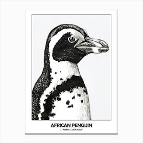 Penguin Staring Curiously Poster 3 Canvas Print