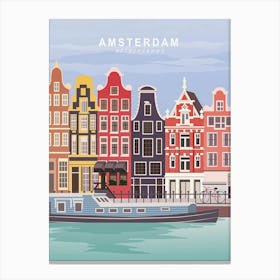 Amsterdam Travel Vintage Canvas Print