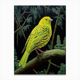 Ohara Koson Inspired Bird Painting Yellowhammer 3 Canvas Print