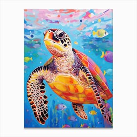 Colour Splash Sea Turtle 4 Canvas Print