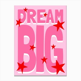 Dream Big Pink and Red Canvas Print