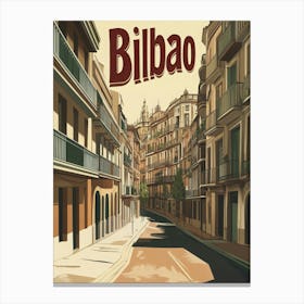 Aihrgdesign A Classic 1960s Travel Poster For Bilbao Canvas Print