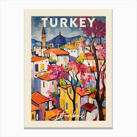 Istanbul Turkey 2 Fauvist Painting  Travel Poster Canvas Print