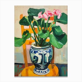 Flowers In A Vase Still Life Painting Cyclamen 2 Canvas Print