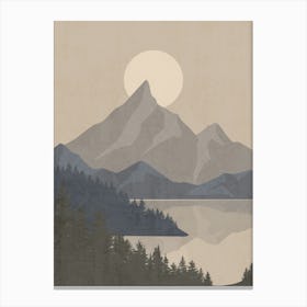 Mountains And The Lake Canvas Print