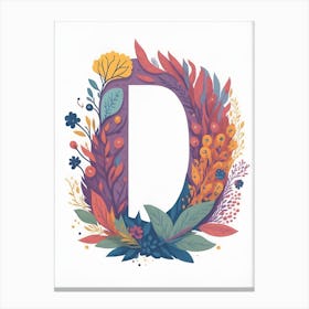 Colorful Letter D Illustration 3 Canvas Print