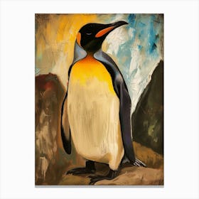 King Penguin Robben Island Colour Block Painting 4 Canvas Print