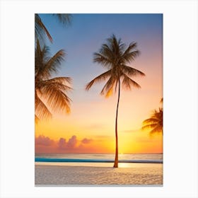 Sunset on a Tropical Beach 3 Canvas Print