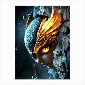 Girl With A Dragon Head Canvas Print