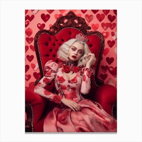 Alice In Wonderland The Queen Of Hearts Fashion Portrait 2 Canvas Print