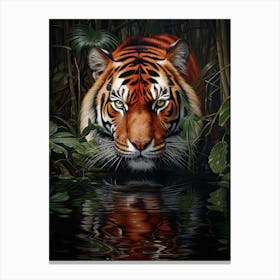 Tiger Art In Photorealism Style 1 Canvas Print